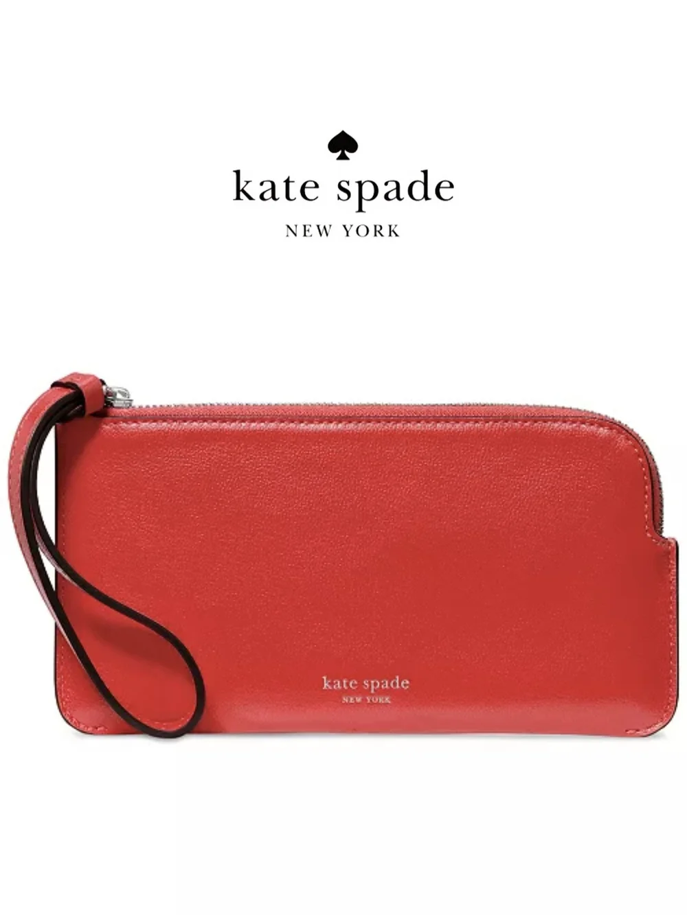NWT kate spade Zippy Wristlet Heirloom Tomato Red Leather Card Holder